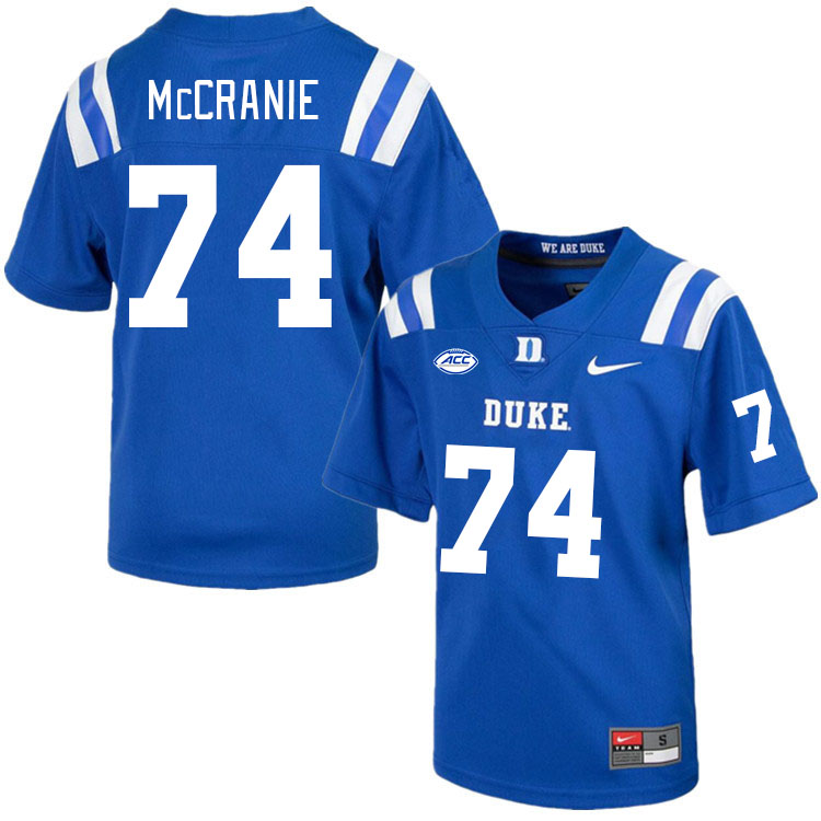 Duke Blue Devils #74 Reagan McCranie College Football Jerseys Stitched Sale-Royal